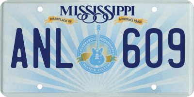 MS license plate ANL609