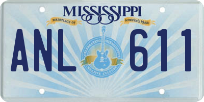 MS license plate ANL611