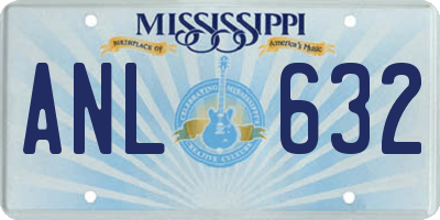 MS license plate ANL632