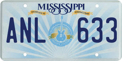 MS license plate ANL633