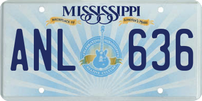 MS license plate ANL636