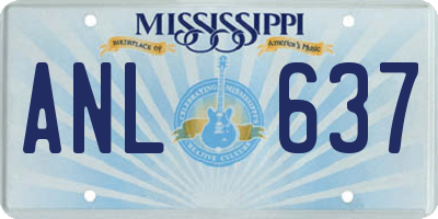 MS license plate ANL637