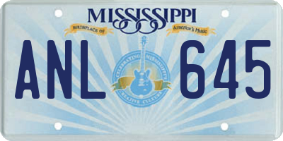 MS license plate ANL645