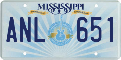 MS license plate ANL651
