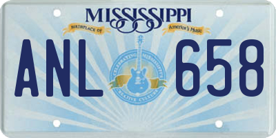 MS license plate ANL658
