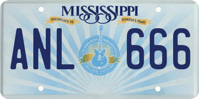 MS license plate ANL666