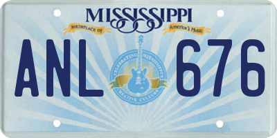 MS license plate ANL676