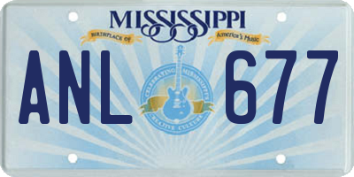 MS license plate ANL677