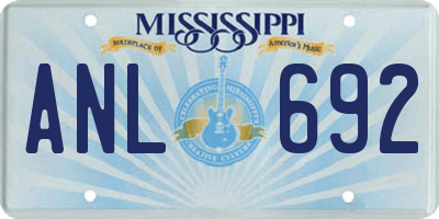 MS license plate ANL692