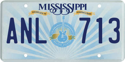 MS license plate ANL713