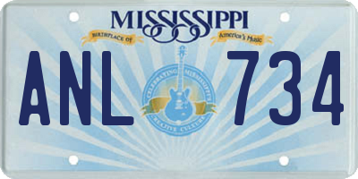 MS license plate ANL734