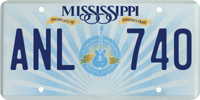MS license plate ANL740