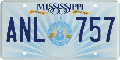 MS license plate ANL757