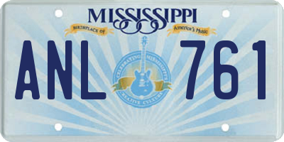 MS license plate ANL761