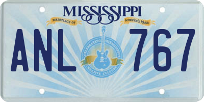 MS license plate ANL767