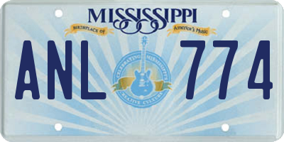 MS license plate ANL774