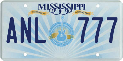 MS license plate ANL777