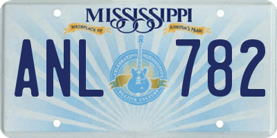 MS license plate ANL782