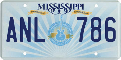 MS license plate ANL786