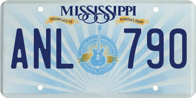 MS license plate ANL790