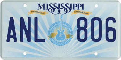 MS license plate ANL806