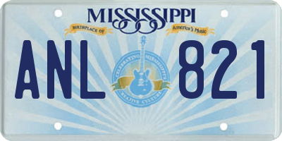 MS license plate ANL821