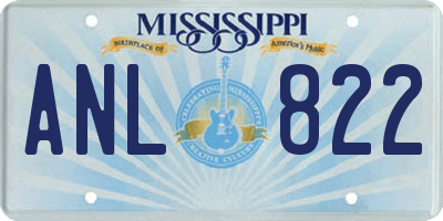 MS license plate ANL822