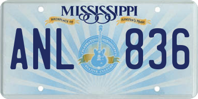 MS license plate ANL836