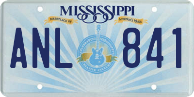 MS license plate ANL841