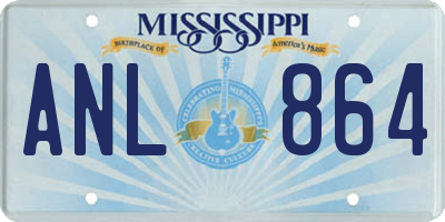 MS license plate ANL864