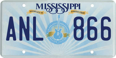 MS license plate ANL866