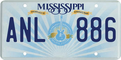 MS license plate ANL886