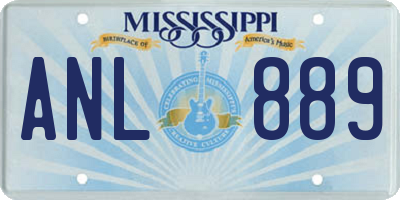MS license plate ANL889