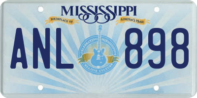 MS license plate ANL898