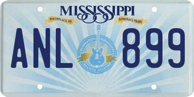 MS license plate ANL899