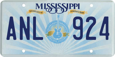 MS license plate ANL924