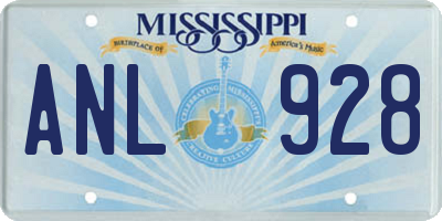MS license plate ANL928
