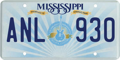 MS license plate ANL930