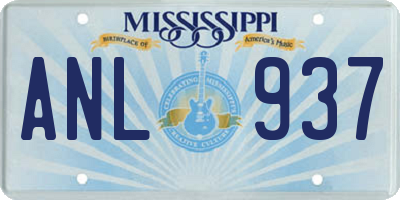 MS license plate ANL937