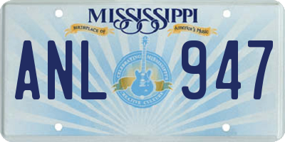 MS license plate ANL947