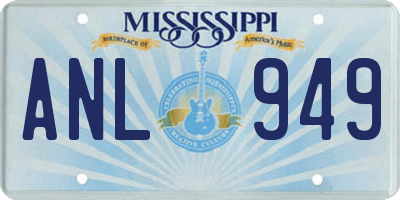 MS license plate ANL949