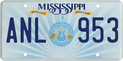 MS license plate ANL953