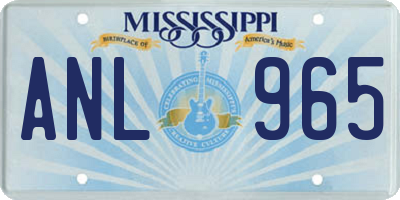 MS license plate ANL965