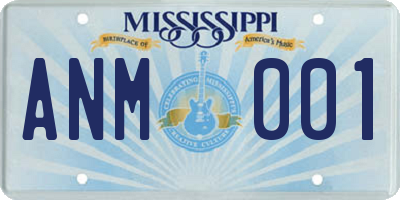 MS license plate ANM001