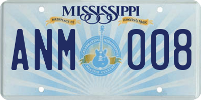MS license plate ANM008