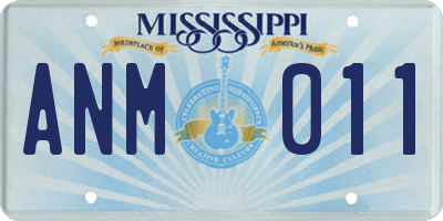 MS license plate ANM011