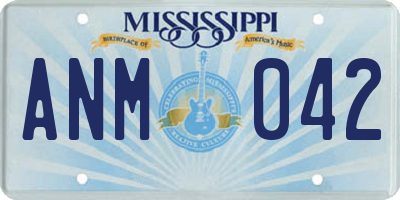 MS license plate ANM042