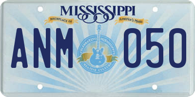 MS license plate ANM050