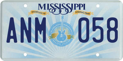 MS license plate ANM058
