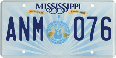 MS license plate ANM076